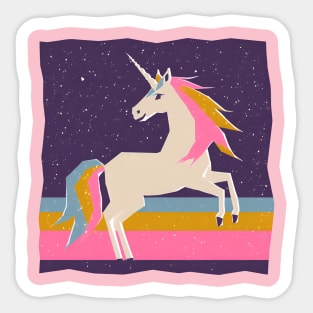 Magical Unicorn in Colorful Risograph Style Sticker